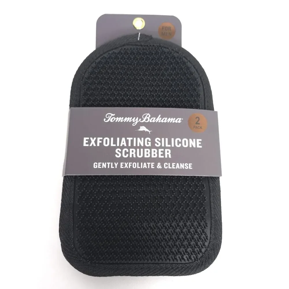 TOMMY BAHAMA New Men's Exfoliate Silicone Scrubber 2 Pack Gently Exfoliate